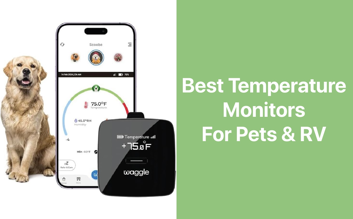 アプリ付きのペットとRVに最適な温度モニター