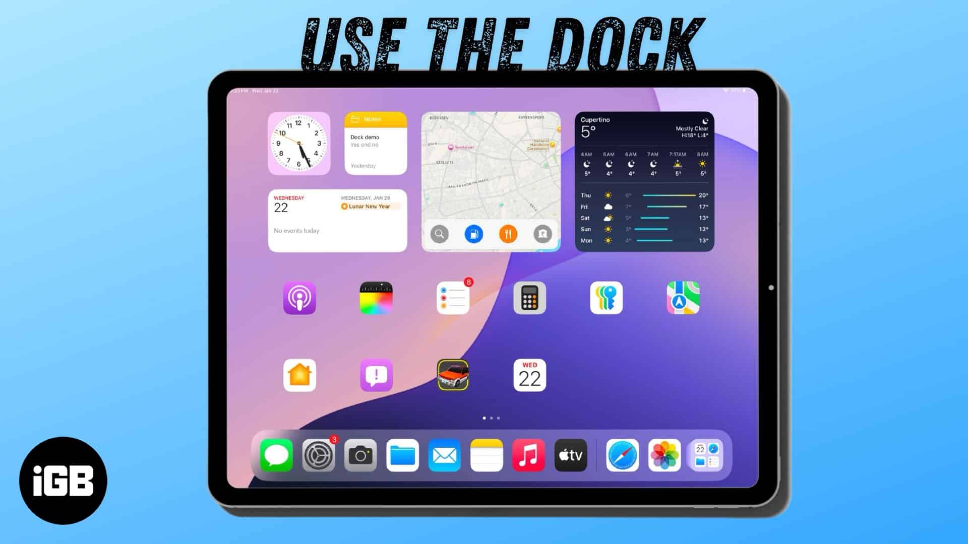 iPad で Dock を使用する方法