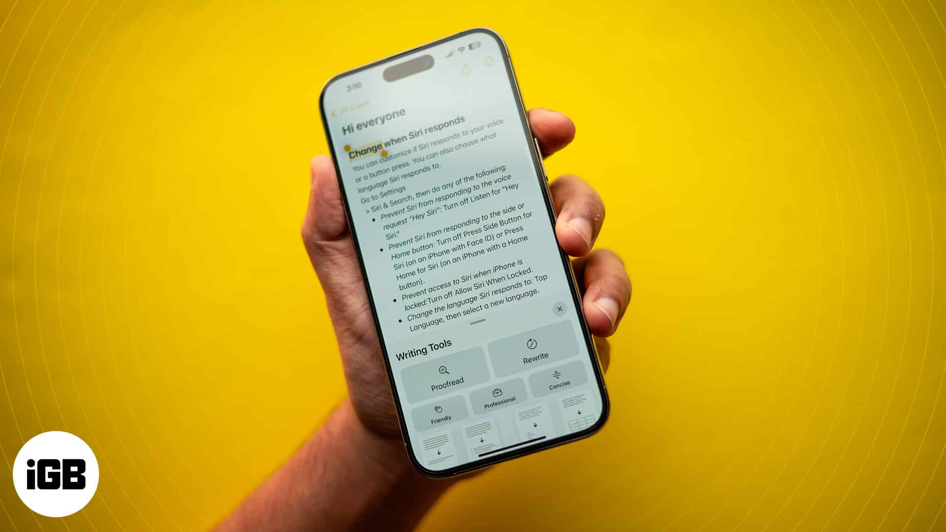 iPhone または iPad で Apple Intelligence Writing Tools を使用する方法