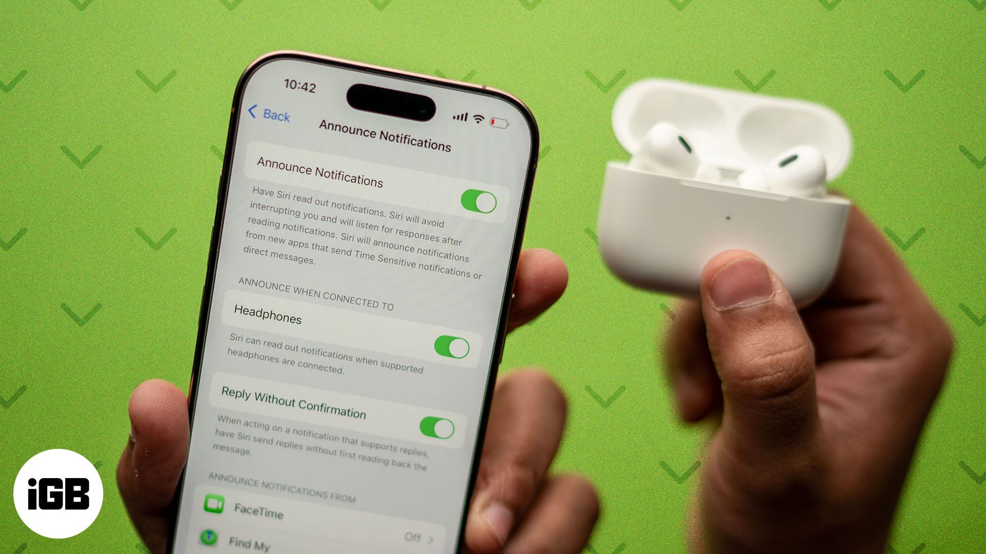 AirPods に通知をアナウンスさせる方法